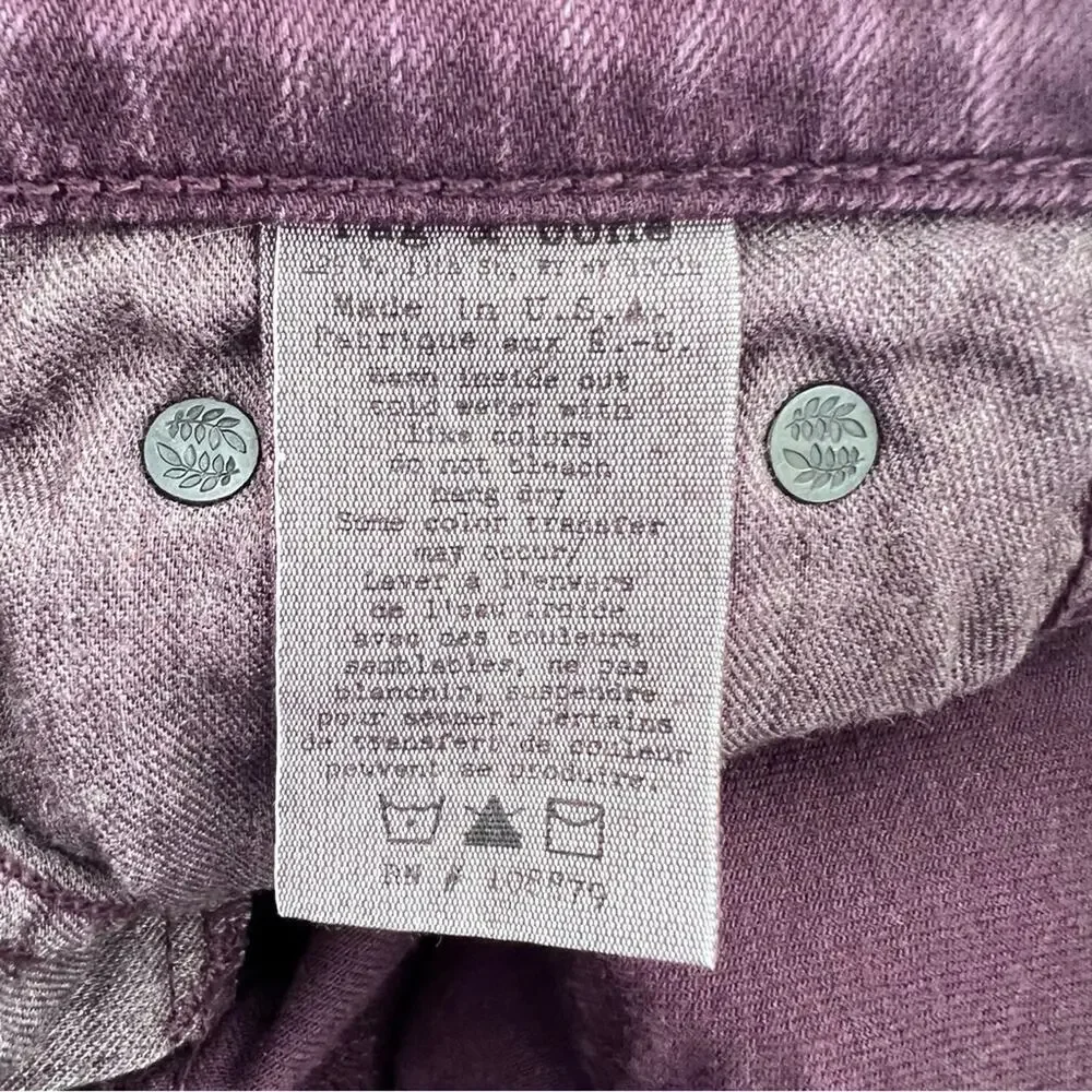 Rag & Bone The Skinny Jean Distressed Wine Zipper Fly Cotton Blend Low‎ Rise